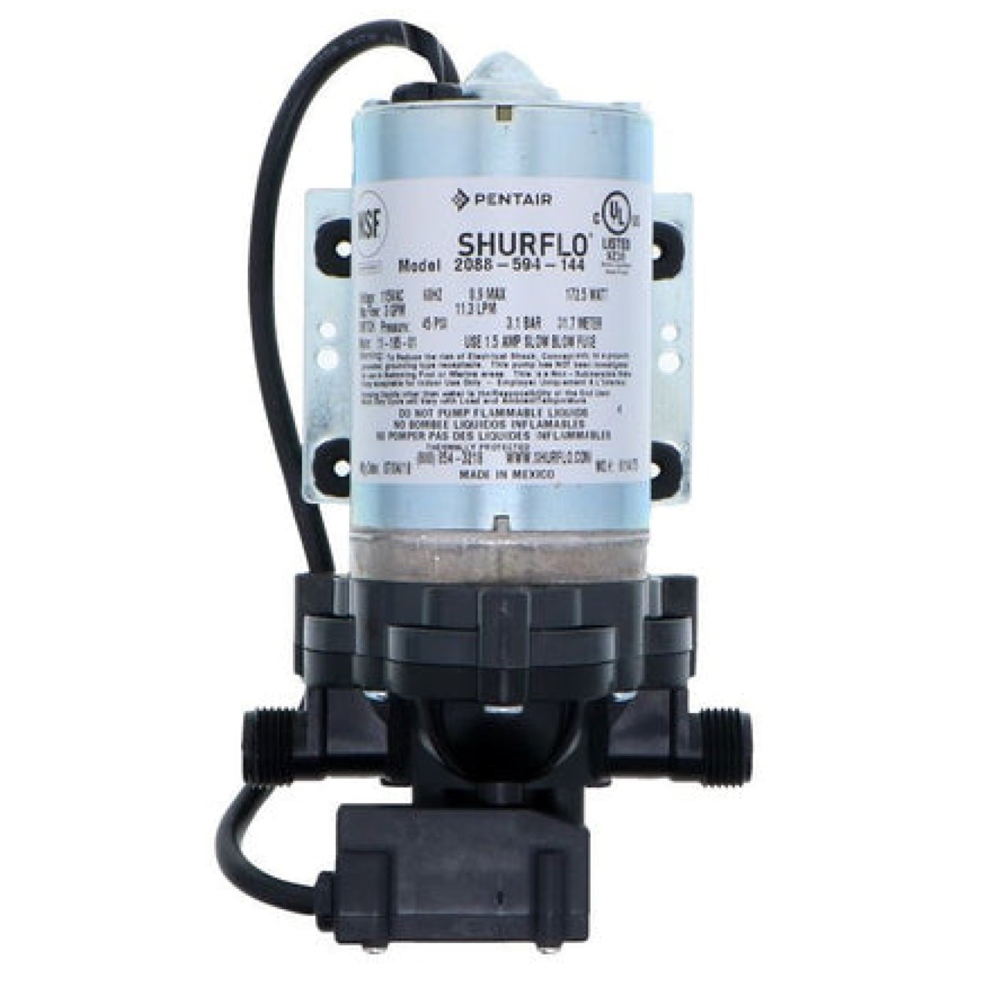 SHURflo 115 VAC, 3.0 GPM, 45 PSI; Includes 6ft power cord